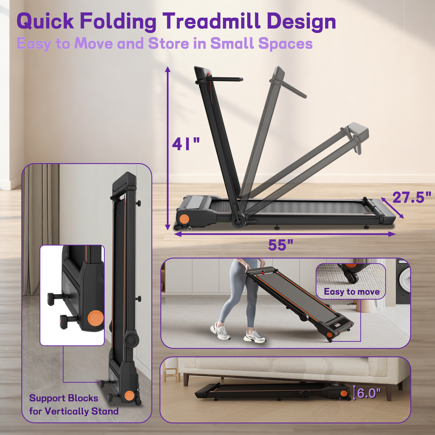Folding Treadmill Design