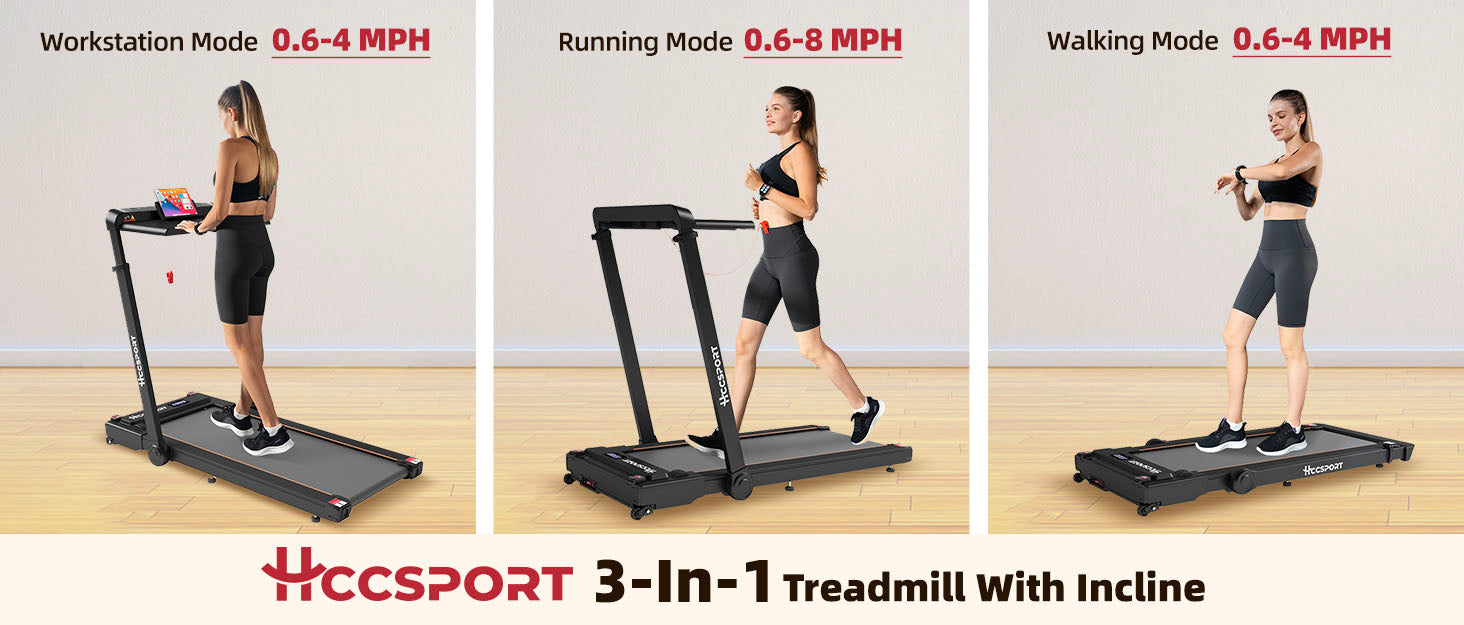 HccSport 3 in 1 Under Desk Treadmill HccSport Treadmill